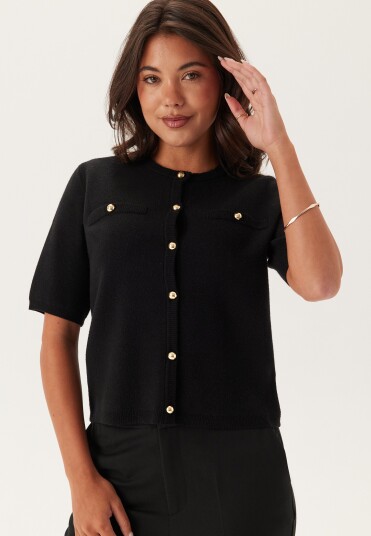 Bubbleroom Knitted Gold Button Cardigan