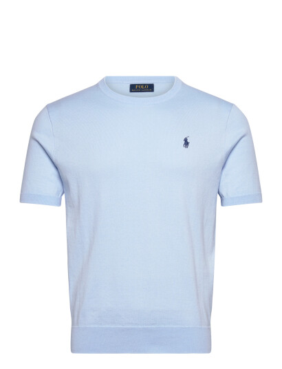 Polo Ralph Lauren Cotton Crewneck Short Sleeve Sweater   Blue   XS