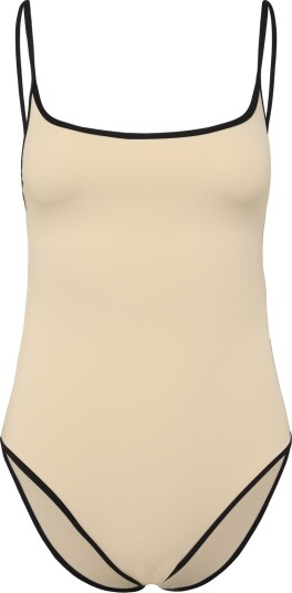 TOTEME Stripe Edge Swimsuit   Cream   M