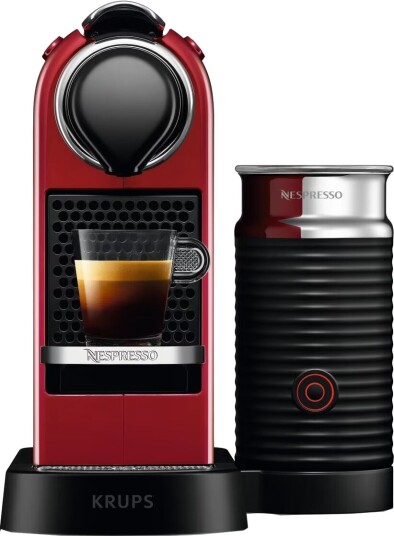 NESPRESSO® CitiZ & Milk kaffemaskin fra Krups, Rød NESPRESSO® CitiZ & Milk kaffemaskin fra Krups, Rød