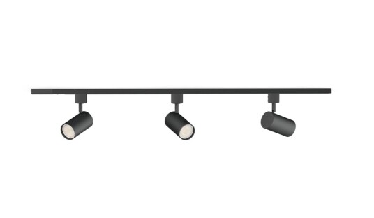 Philips EasyLink Zilo spotskinne med 3 spotter   1 meter   Svart