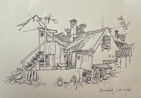 Drøbak Vintage tegning Drøbak Vintage tegning