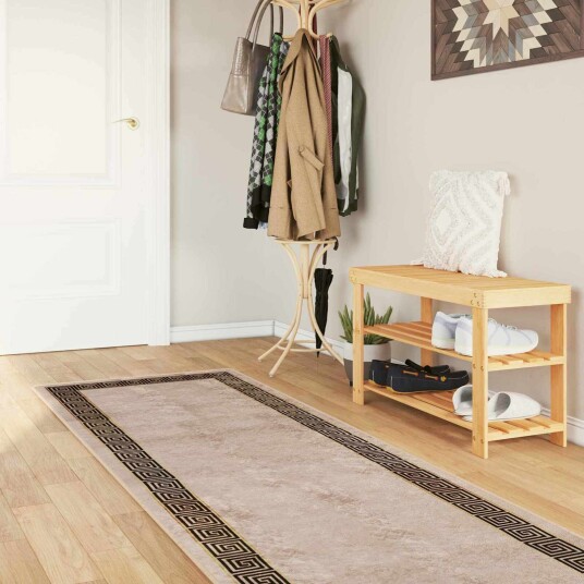 Teppe Runner MARSA Svart 100 x 400 cm Polyester og PVC