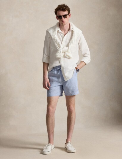 Polo Ralph Lauren 6 Inch Polo Prepster Linen Short Blue L
