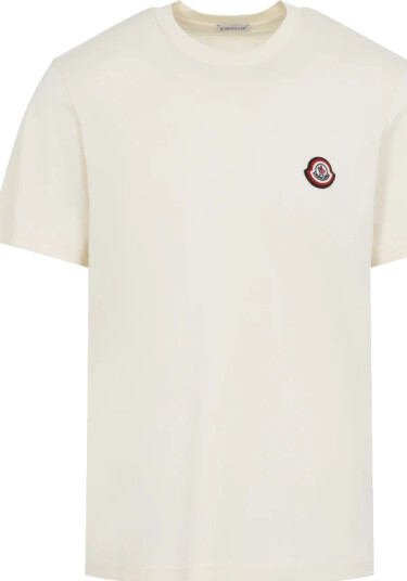 Moncler Logo T Shirt Off White Moncler Logo T Shirt Off White