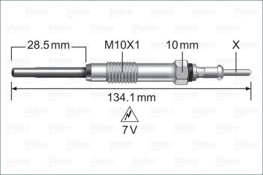 VALEO 345250 Glødeplugg VALEO 345250 Glødeplugg