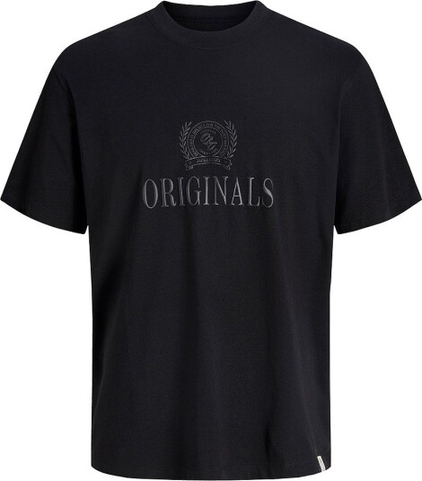 Jack & Jones Plus T skjorte Jorfrederiksberg Monogram Tee Ss Cn Svart