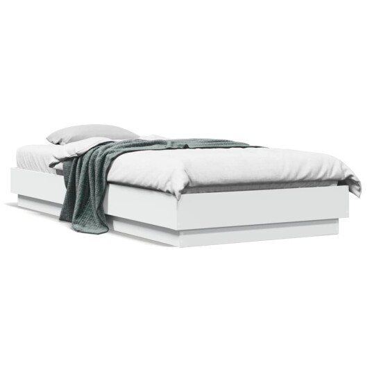 Sengeramme med LED-lys hvit 90x200 cm 8721012285644