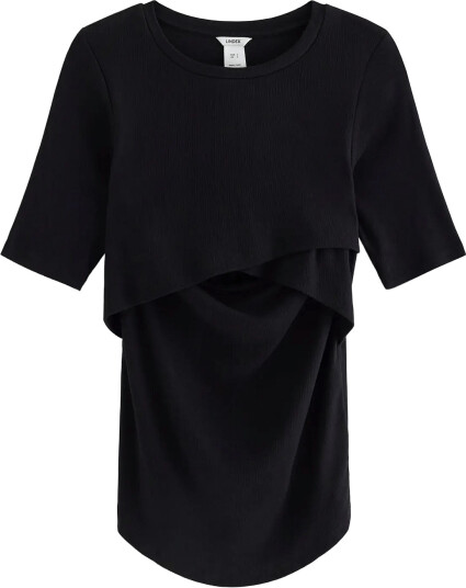 Lindex Mom Wrap Nursing Top Black M