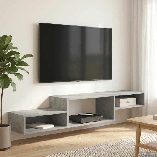 vidaXL Vegghengt TV-skap Veggmontert Betonggrå 150 x 28 x 26 cm