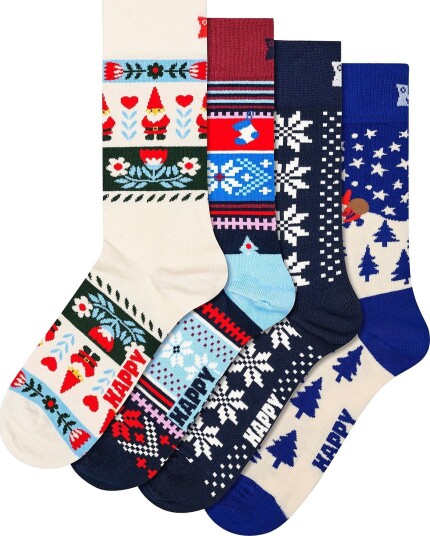 Happy Socks - Sokker Winter Holiday Socks Gift Set 4-pack - Blå