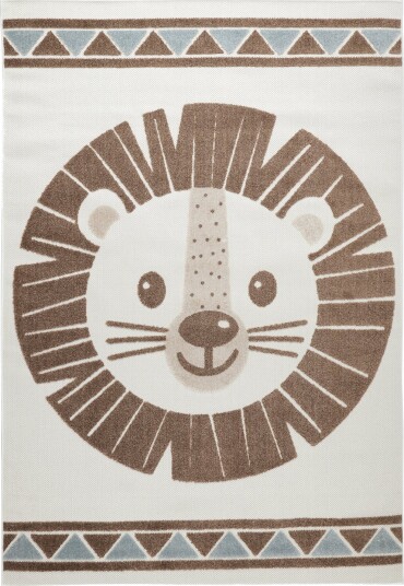 Barneteppe Kind Lion krem/blå Størrelse: 160 x 230 cm Barneteppe Kind Lion krem/blå Størrelse: 160 x 230 cm