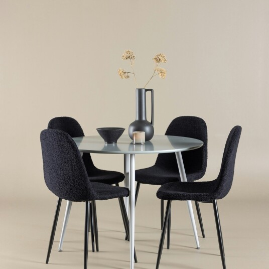 Venture Home Spisegruppe Venture Home Plaza Ø100 med 4 stk Polar Stoler Teddy GR24368