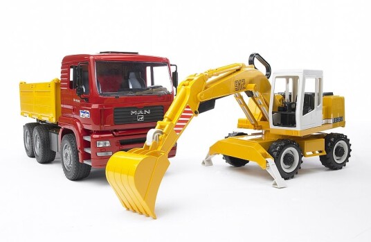 Bruder Man Tga Lastebil Og Liebherr Gravemaskin Bruder Vehicles 2751 Bruder Man Tga Lastebil Og Liebherr Gravemaskin Bruder Vehicles 2751