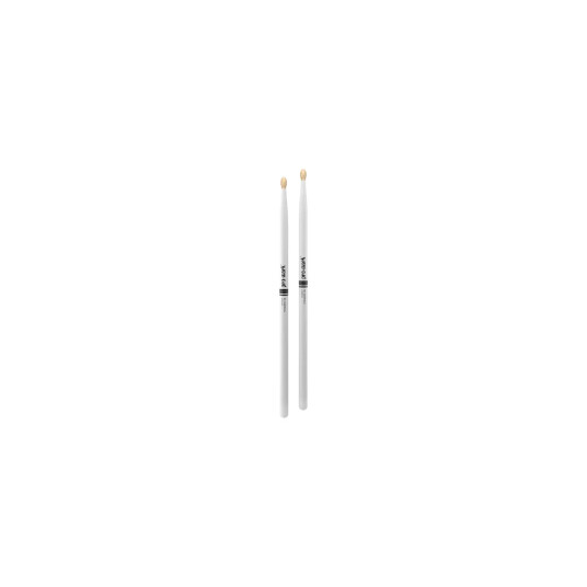 Promark Tx5bw-Hvit Classic 5b Painted Stick Hickory Oval Tip - Hvit