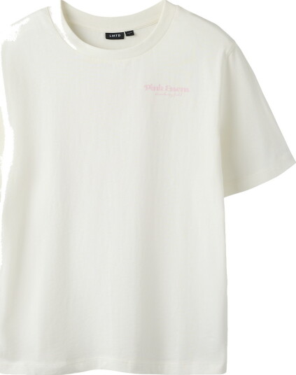 LMTD T skjorte NlfHubba White Alyssum/Pink A Boo LMTD 11 12 år (146 152) T skjorte Hvit
