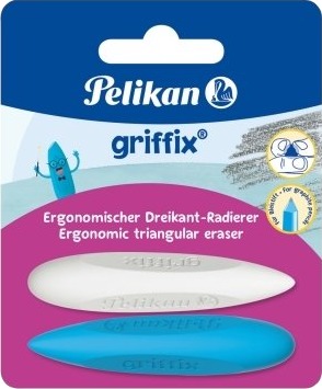 Pelikan Griffix, Termoplastisk Elastomer (Tpe), Assorterte Farger, Hvit, Voksne & Barn, Blister, 2 Stykker