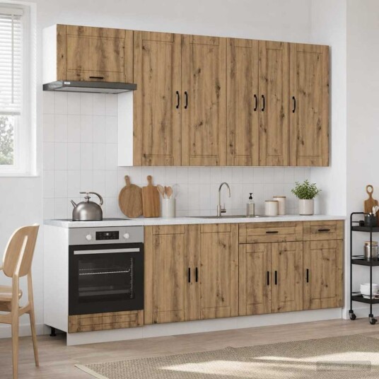 vidaXL Kjøkken enhet PORTO 8 pcs Artisan eik Konstruert tre