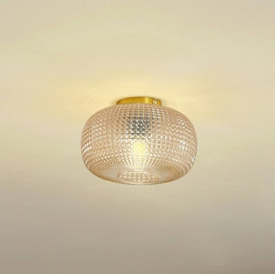 Lindby taklampe Hildur Ø 25 cm ravfarget glass