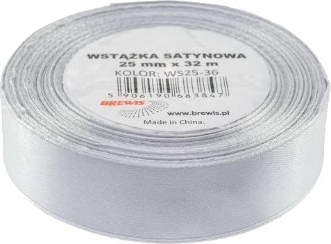 Brewis Satinbånd Grå 25 Mm X 32 M
