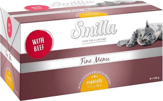 Smilla Fine Menu Med Nytelsekjerne Storfe/ Kyllingbryst/ Paprika 8 X 100 G