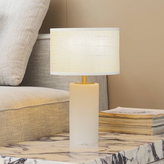Lindby Sorscha bordlampe hvit jern Ø 26 cm Lindby Sorscha bordlampe hvit jern Ø 26 cm