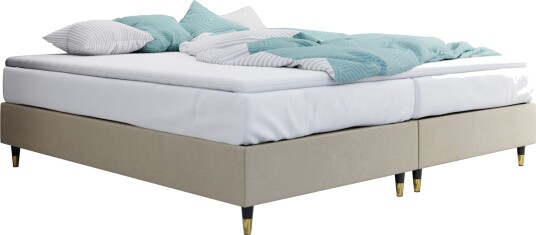 Adeliza Rammeseng 160x200 cm Fløyel/Beige/Tre/Metall Adeliza Rammeseng 160x200 cm Fløyel/Beige/Tre/Metall