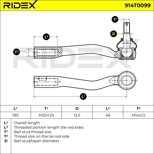 RIDEX 914T0099 Endeledd