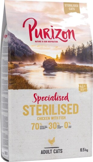 Purizon Tørrfôr Adult Storsekker Kattemat Sterilised & Kylling Fisk 2 X 6.5 kg Purizon Tørrfôr Adult Storsekker Kattemat Sterilised & Kylling Fisk 2 X 6.5 kg