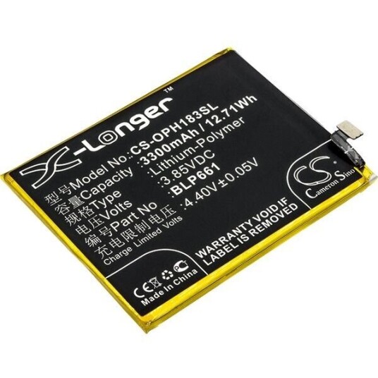 OPPO A3 batteri (3300 mAh 3.85 V, Sort)