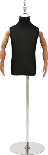 vidaXL Justerbar 120-150 cm Mannequin med Base Unisex PP Svart