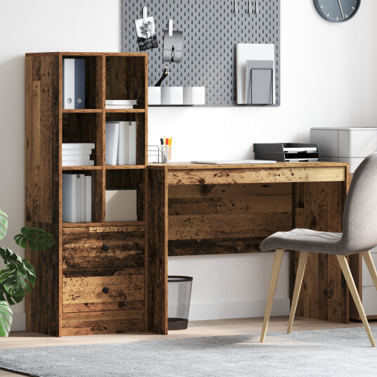 Skrivebord med lagring 2 pcs Gamle tre 100 x 50 x 76 cm