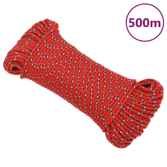  Båttau rød 5 mm 500 m polypropylen