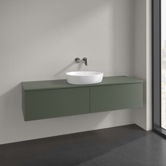 Villeroy & Boch Antao Servantskap med 2 skuffer 160x50x36 cm m/lys Grønn Matt Villeroy & Boch Antao Servantskap med 2 skuffer 160x50x36 cm m/lys Grønn Matt