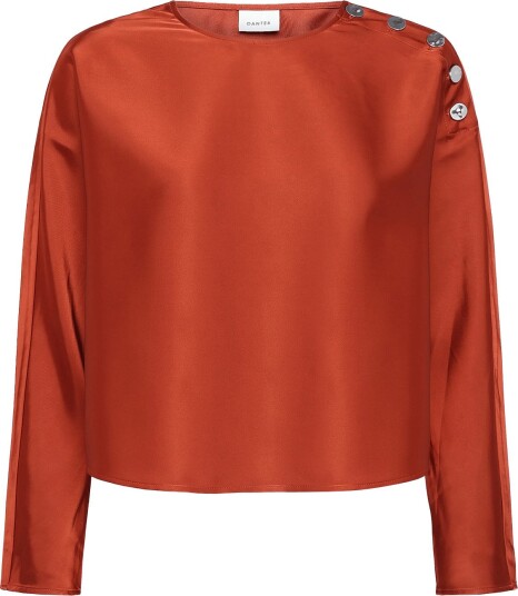 Dante6 Dante6 Leiva Bold Satin Button Detail Top   ROASTED PUMPKIN   40