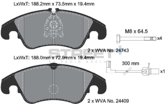 PAGID Racing T8093SP2001 Bremseklosser