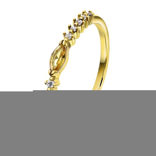 Pan Jewelry Ring i forgylt 925 sølv med gyllen zirkonia