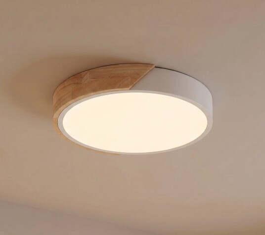 Lynorri LED taklampe Ø 31 cm hvit treimitasjon – PRIOS   Stue   Moderne   Plast   Rund