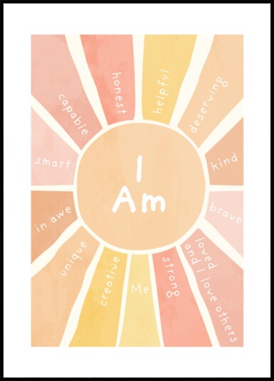 Positive Affirmations Sunburst Plakat / 40x50