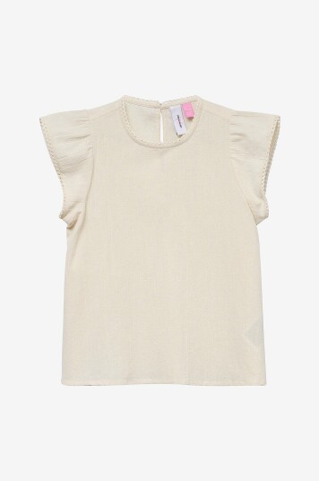 Vero Moda Girl Topp vmPretty SS Top Wvn GA Girl Grå
