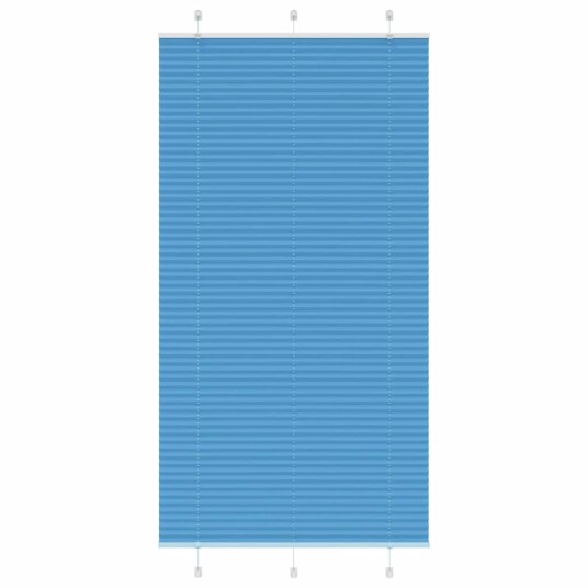Plisségardin Blå 105x200 cm Stoffbredde 104,4 Polyester