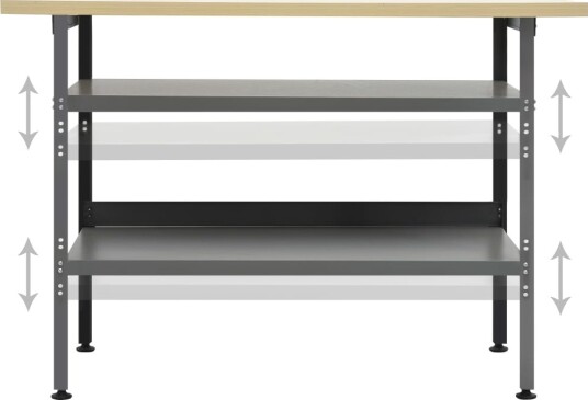 Arbeidsbenk grå 120x60x85 cm stål