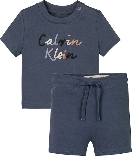 Calvin Klein Sett Shorts/T skjorte Colour Logo Grisaille G Calvin Klein 74 Shorts Blå