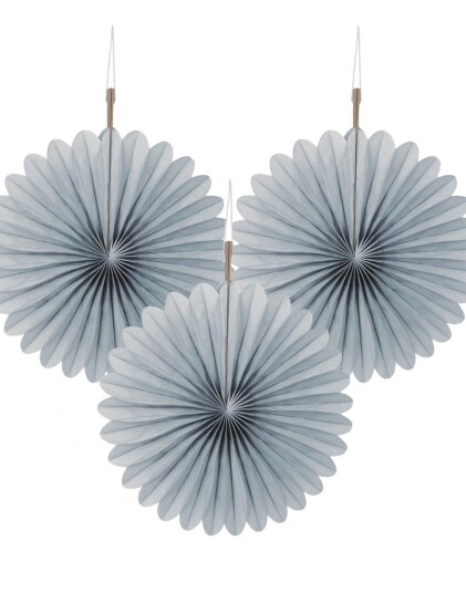 3 stk Mini Grå Papirvifter 15 cm