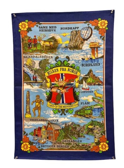 Tea towel land of the midnight sun Blå