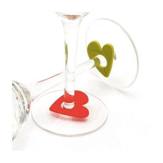 Vin glassmarkører hjerter 8 stk Vin glassmarkører hjerter 8 stk