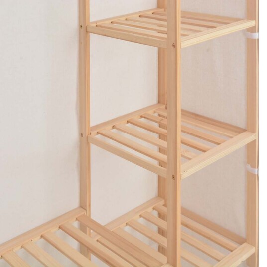 vidaXL Garderobeskap hvit 135x40x170 cm stoff