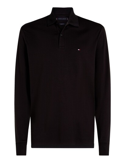 Tommy Hilfiger L/S Liquid Cotton Reg Polo Black M Tommy Hilfiger L/S Liquid Cotton Reg Polo Black M
