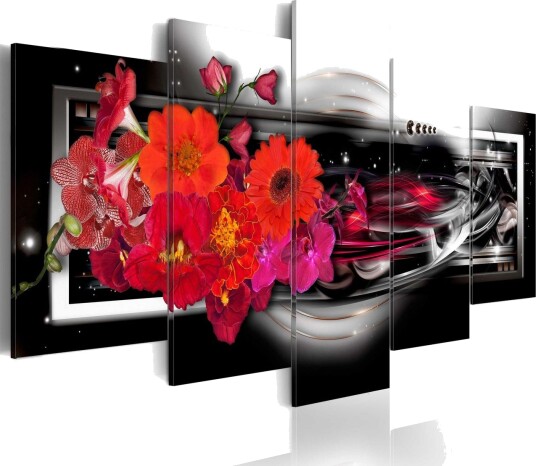 Bilde Gerberas On Black Background 100x50 Artgeist sp. z o. o.