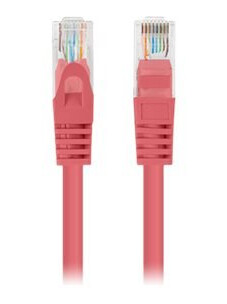 Lanberg - Koblingskabel - 1 M - 4.8 Mm - U/Utp Uskjermet - Cat 5E - Flertrådet - Rød Ral 3017 (En Pakke 10)